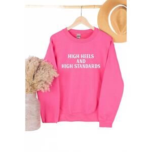 NEW WKNDER women's high heels and high standards sweatshirt in hot pink